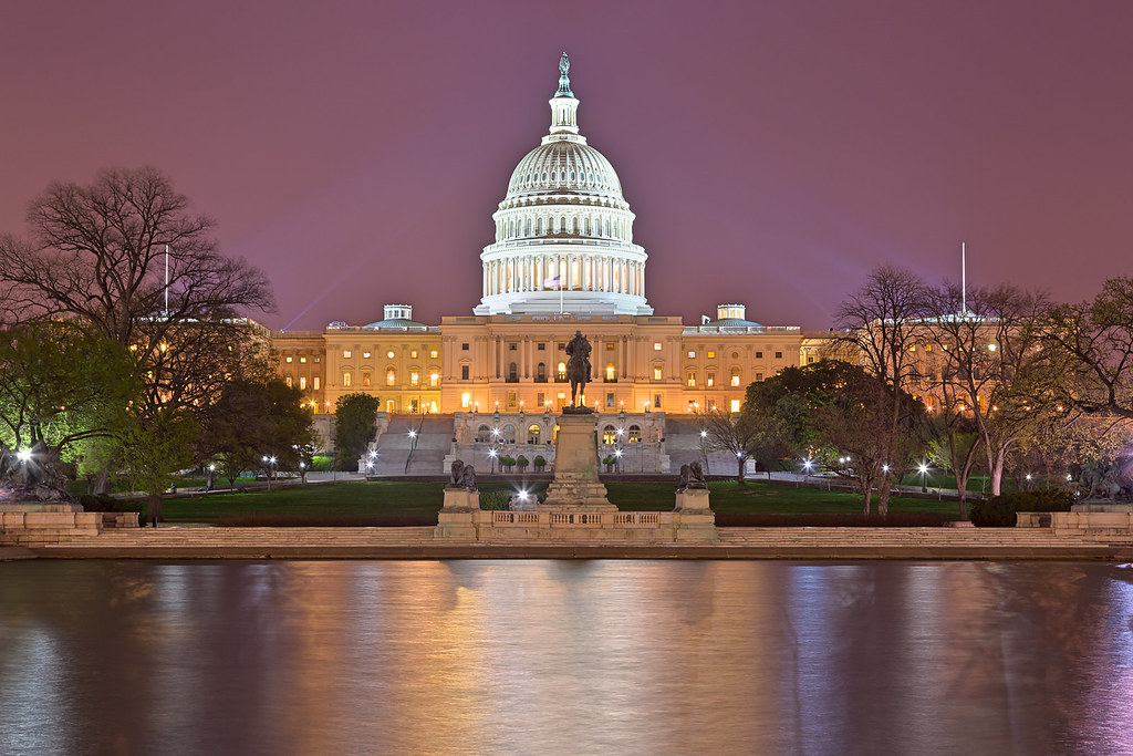 Glowing Washington DC Capitol