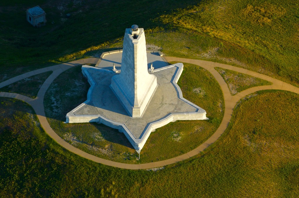 Aerial photo of Wright Brothers National Memorial in 2011.