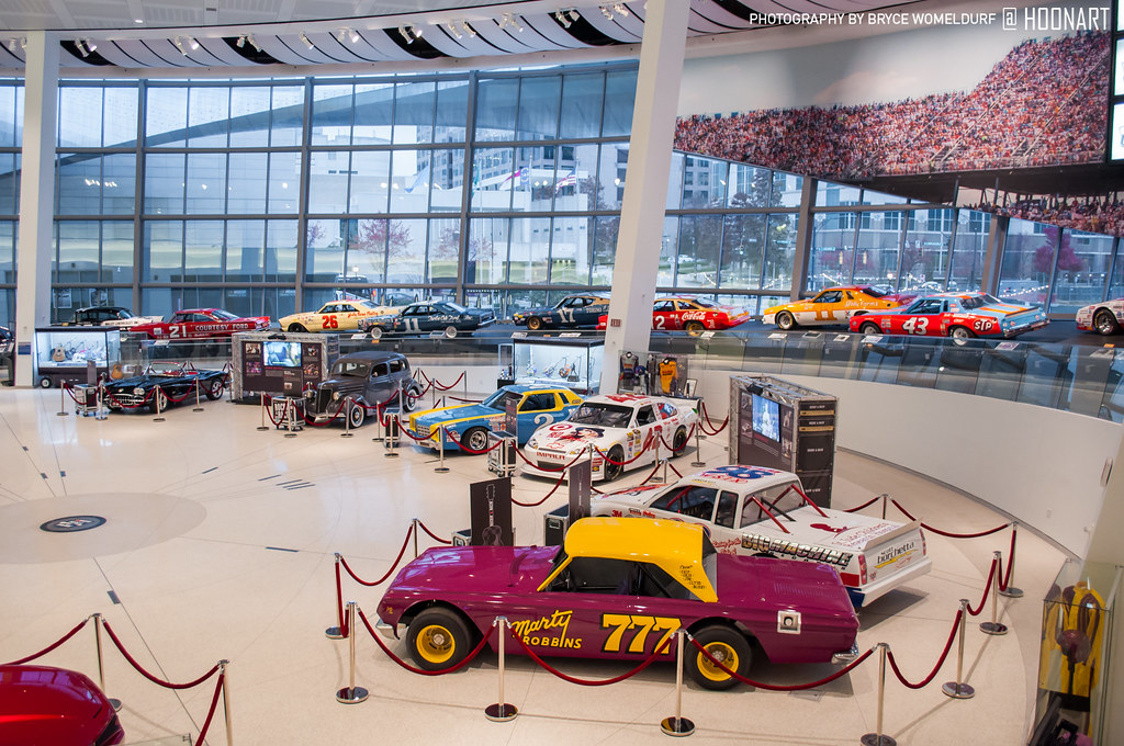 Wide view of the ground floor at the NASCAR Hall of Fame