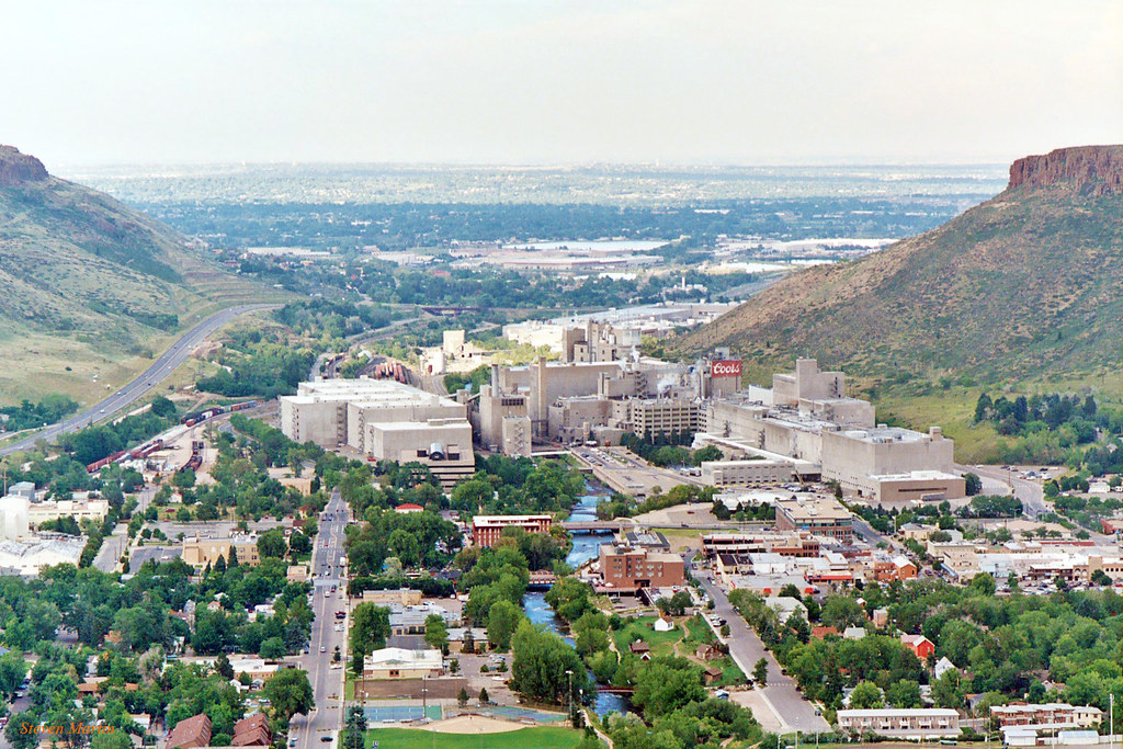 Coors Brewery from Lookout Mountain, Golden Colorado