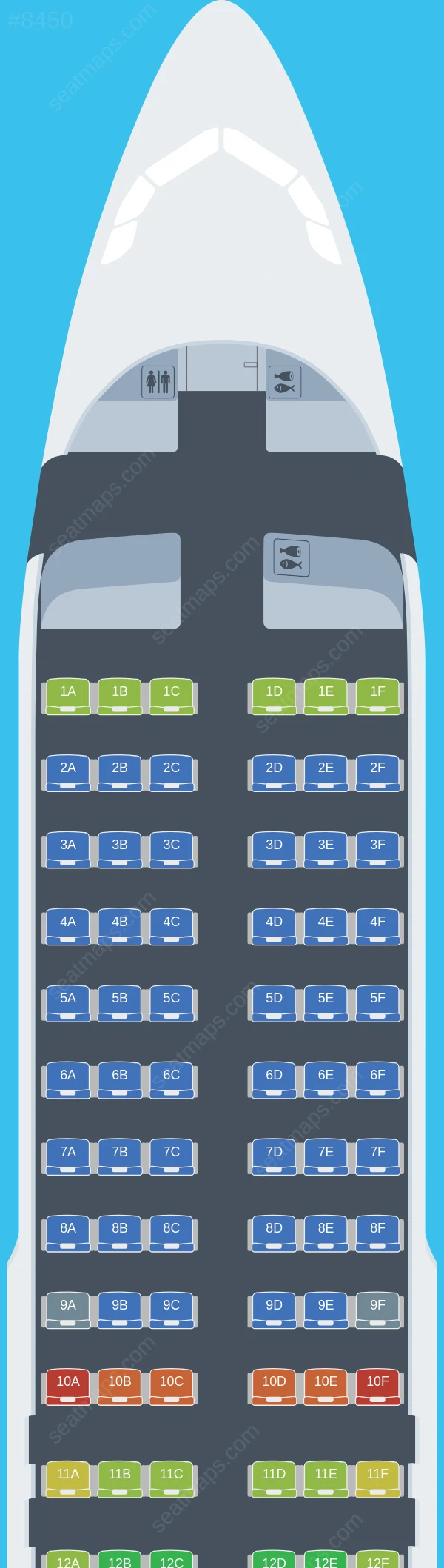 British Airways Airbus A320neo aircraft seat map A320neo