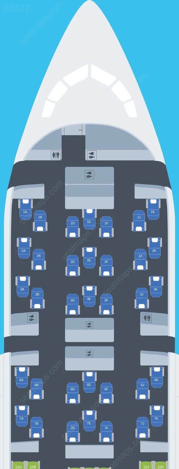 British Airways Boeing 787-8 aircraft seat map 787-8